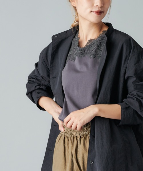 PUAL CE CIN（ピュアルセシン）の「レースインナー（キャミソール・レディース・チャコールグレー/モカ/ナチュラル・FREE）」の2枚目の写真