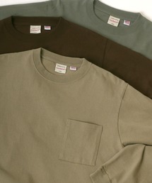 Goodwear/グッドウェア USAコットン 無地 ポケット クルーネック ロングスリーブTシャツ/ロンT/レディース メンズ