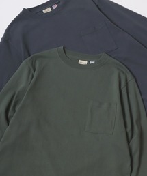 Goodwear/グッドウェア USAコットン 無地 ポケット クルーネック ロングスリーブTシャツ/ロンT/レディース メンズ