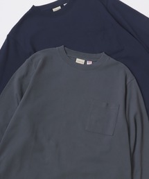 Goodwear/グッドウェア USAコットン 無地 ポケット クルーネック ロングスリーブTシャツ/ロンT/レディース メンズ