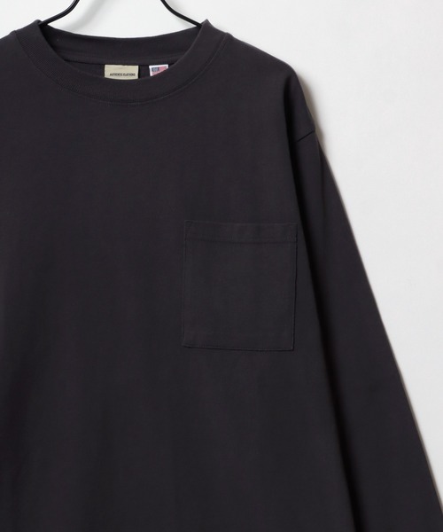 Goodwear（グッドウェア）の「Goodwear/グッドウェア USAコットン 無地 ポケット クルーネック ロングスリーブTシャツ/ロンT/レディース メンズ（Tシャツ/カットソー・メンズ・ホワイト/ブラック/ベージュ/ブラウン/カーキ/グレイッシュベージュ/グレー/チャコール/ネイビー/グレイッシュブルー・M/L/XL）」の17枚目の写真