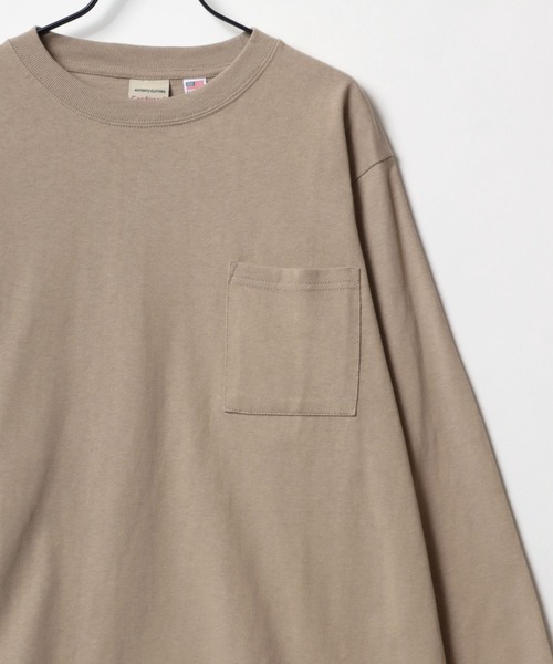 Goodwear（グッドウェア）の「Goodwear/グッドウェア USAコットン 無地 ポケット クルーネック ロングスリーブTシャツ/ロンT/レディース メンズ（Tシャツ/カットソー・メンズ・ホワイト/ブラック/ベージュ/ブラウン/カーキ/グレイッシュベージュ/グレー/チャコール/ネイビー/グレイッシュブルー・M/L/XL）」の18枚目の写真