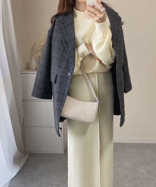 ABITOKYO（アビトーキョー）の「BIGシルエット チェック柄テーラージャケット（テーラードジャケット・レディース・ブラウン/グレー・S/M/L）」の10枚目の写真