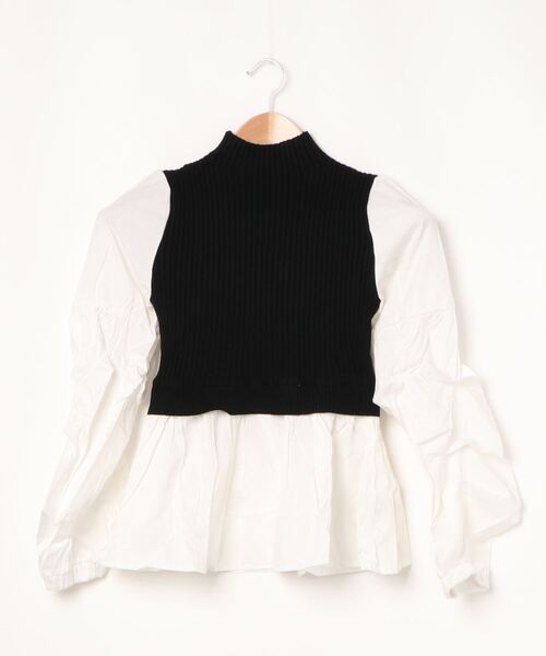SpRay（スプレイ）の「リブレイヤードボリュームスリーブブラウス（シャツ/ブラウス・レディース・モカ/ブラック・FREE）」の14枚目の写真