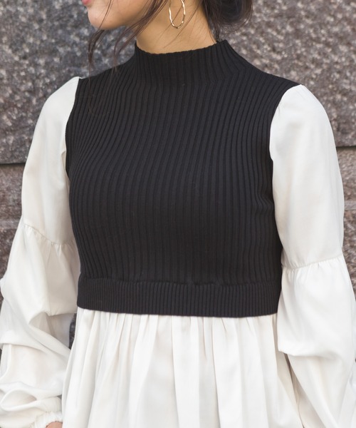 SpRay（スプレイ）の「リブレイヤードボリュームスリーブブラウス（シャツ/ブラウス・レディース・モカ/ブラック・FREE）」の12枚目の写真