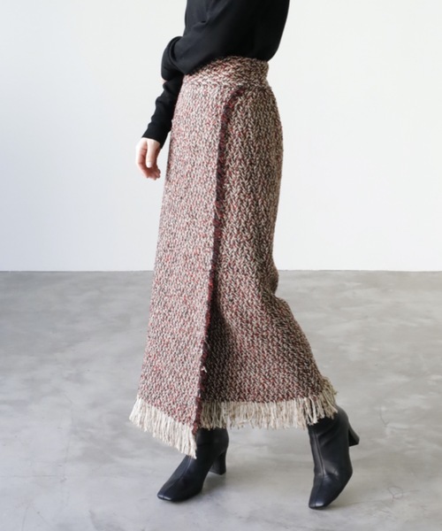 セール Unfield ツイードラップ風スカート スカート Unfield アンフィールド のファッション通販 Zozotown