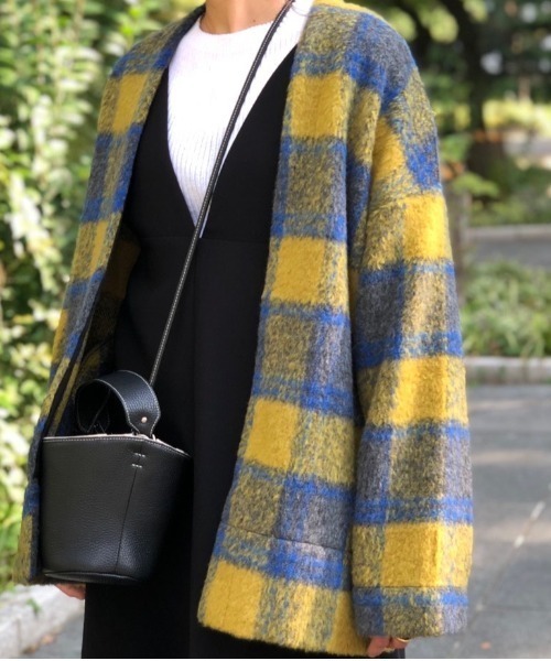 Myine マイン の チェックコーディガン その他アウター Wear