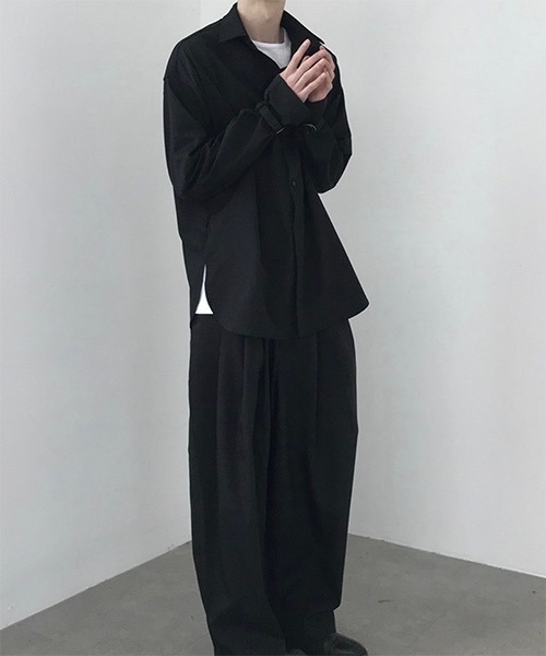 WESTBOY（ウエストボーイ）の「【COLN】Bag Slit Drop Shoulder Jacket（シャツ/ブラウス・メンズ・ブラック・M/L/XL）」の4枚目の写真