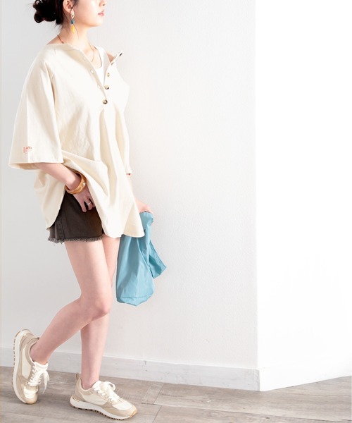 Java(ジャバ)の「《JaVaジャバ コラボ》キッズ 綿100% 前後2way楽しめる♪ヘンリーラグラントップス(Tシャツ/カットソー・キッズ・ホワイト/ブラック/ナチュラル・130/140/150/160)」の13枚目の写真