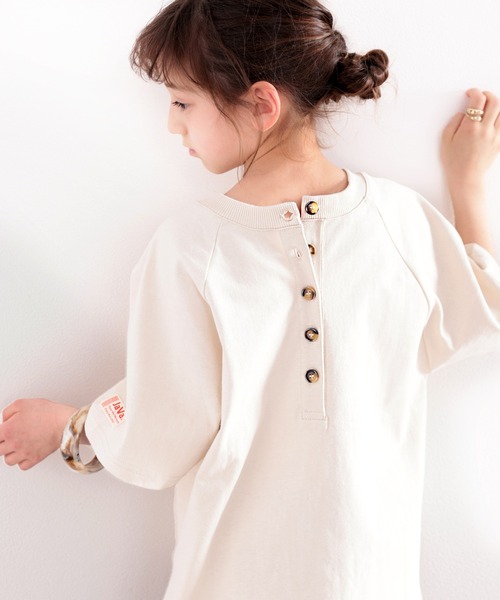 Java(ジャバ)の「《JaVaジャバ コラボ》キッズ 綿100% 前後2way楽しめる♪ヘンリーラグラントップス(Tシャツ/カットソー・キッズ・ホワイト/ブラック/ナチュラル・130/140/150/160)」の4枚目の写真