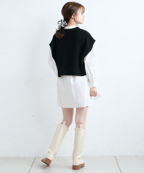 one after another NICE CLAUP（ワンアフターアナザーナイスクラップ）の「レースアップミドルブーツ（ブーツ・レディース・オフホワイト/ブラック/モカ・SMALL/MEDIUM/LARGE）」の7枚目の写真