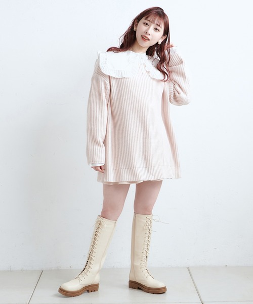 one after another NICE CLAUP（ワンアフターアナザーナイスクラップ）の「レースアップミドルブーツ（ブーツ・レディース・オフホワイト/ブラック/モカ・SMALL/MEDIUM/LARGE）」の8枚目の写真