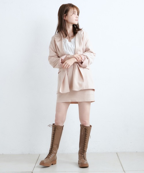 one after another NICE CLAUP（ワンアフターアナザーナイスクラップ）の「レースアップミドルブーツ（ブーツ・レディース・オフホワイト/ブラック/モカ・SMALL/MEDIUM/LARGE）」の9枚目の写真