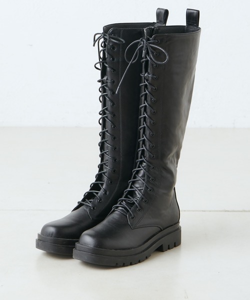 one after another NICE CLAUP（ワンアフターアナザーナイスクラップ）の「レースアップミドルブーツ（ブーツ・レディース・オフホワイト/ブラック/モカ・SMALL/MEDIUM/LARGE）」の16枚目の写真
