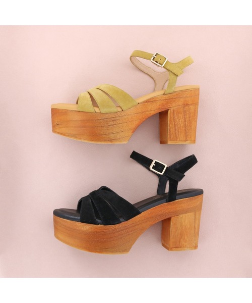 あしながおじさん(アシナガオジサン)の「厚底ウッドソールサンダル / あしながおじさん(サンダル・レディース・ブラック/イエロー/ベージュ・L/S/M/LL)」の15枚目の写真