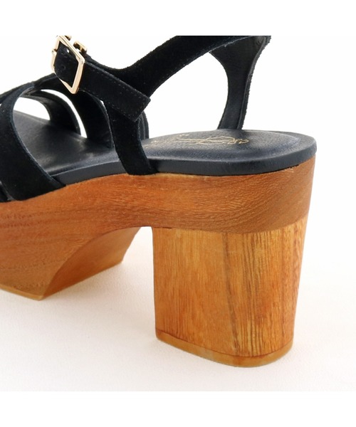 あしながおじさん(アシナガオジサン)の「厚底ウッドソールサンダル / あしながおじさん(サンダル・レディース・ブラック/イエロー/ベージュ・L/S/M/LL)」の19枚目の写真