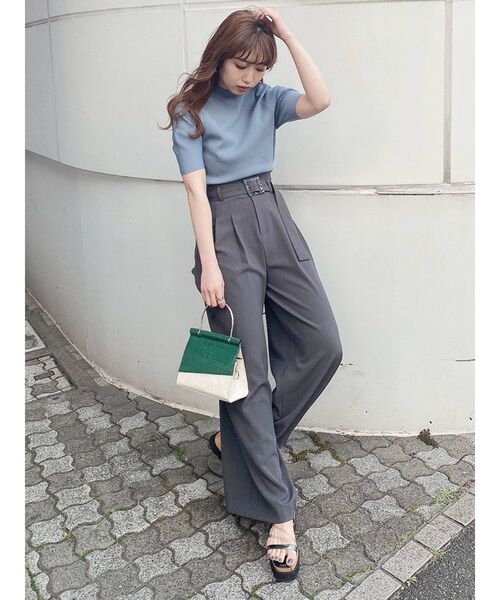 MURUA（ムルーア）の「アシメフラップメタルバッグ（ハンドバッグ・レディース・グリーン/ブラウン・FREE）」の6枚目の写真