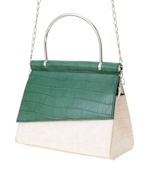 MURUA（ムルーア）の「アシメフラップメタルバッグ（ハンドバッグ・レディース・グリーン/ブラウン・FREE）」の7枚目の写真