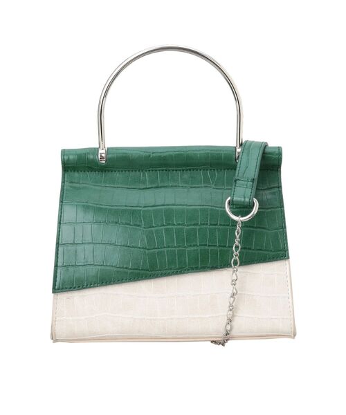 MURUA（ムルーア）の「アシメフラップメタルバッグ（ハンドバッグ・レディース・グリーン/ブラウン・FREE）」の5枚目の写真