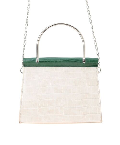 MURUA（ムルーア）の「アシメフラップメタルバッグ（ハンドバッグ・レディース・グリーン/ブラウン・FREE）」の3枚目の写真