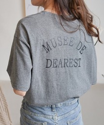 バックロゴプリント袖ロールアップビックTee（半袖）