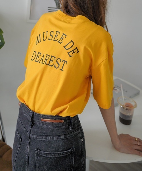 ABITOKYO(アビトーキョー)の「バックロゴプリント袖ロールアップビックTee(半袖)(Tシャツ/カットソー・レディース・ホワイト/グレー/オレンジ・FREE)」の4枚目の写真