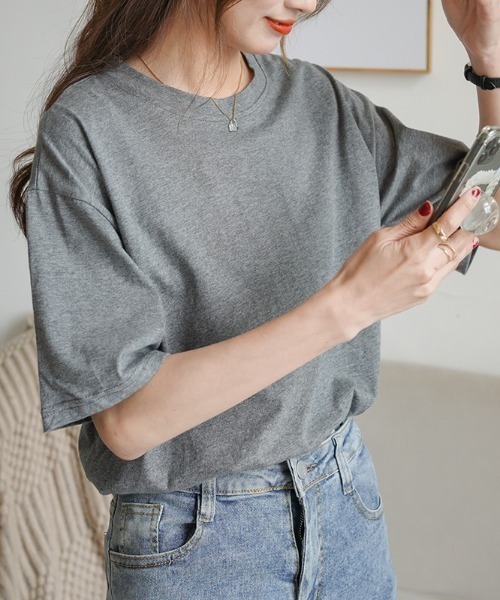 ABITOKYO(アビトーキョー)の「バックロゴプリント袖ロールアップビックTee(半袖)(Tシャツ/カットソー・レディース・ホワイト/グレー/オレンジ・FREE)」の13枚目の写真