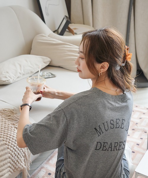 ABITOKYO(アビトーキョー)の「バックロゴプリント袖ロールアップビックTee(半袖)(Tシャツ/カットソー・レディース・ホワイト/グレー/オレンジ・FREE)」の20枚目の写真