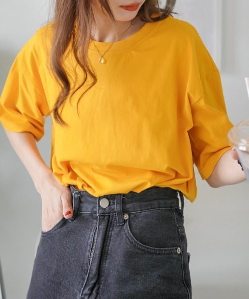 ABITOKYO(アビトーキョー)の「バックロゴプリント袖ロールアップビックTee(半袖)(Tシャツ/カットソー・レディース・ホワイト/グレー/オレンジ・FREE)」の21枚目の写真