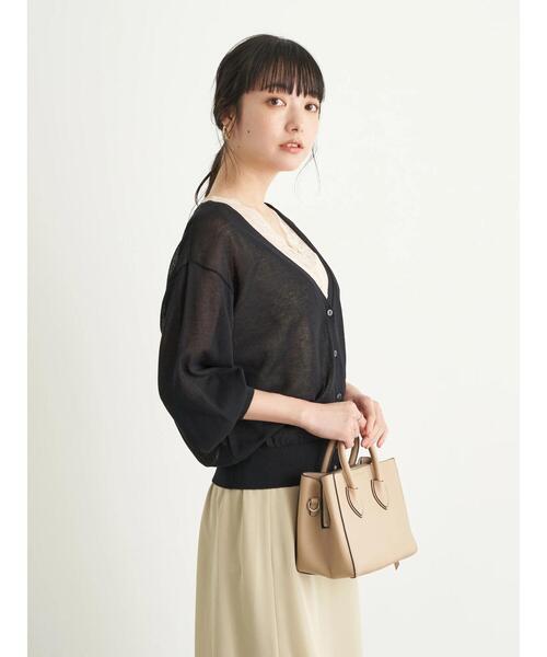 earth music&ecology(アースミュージックアンドエコロジー)の「シアーVネックカーディガン *(カーディガン/ボレロ・レディース・ブラウン/ピンク/オフホワイト/ミント/グレイッシュベージュ/ブラック・FREE)」の15枚目の写真