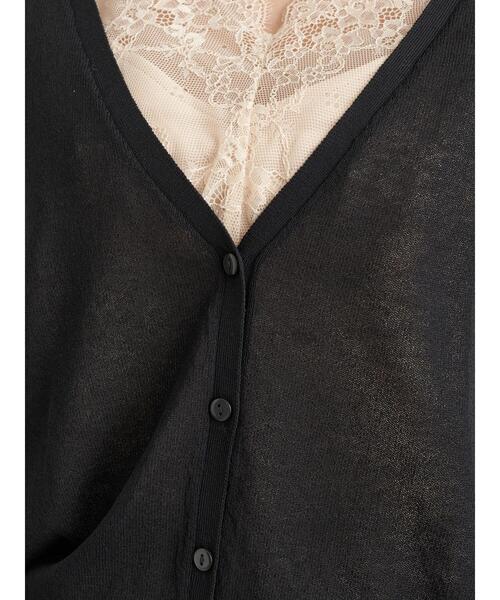 earth music&ecology(アースミュージックアンドエコロジー)の「シアーVネックカーディガン *(カーディガン/ボレロ・レディース・ブラウン/ピンク/オフホワイト/ミント/グレイッシュベージュ/ブラック・FREE)」の17枚目の写真