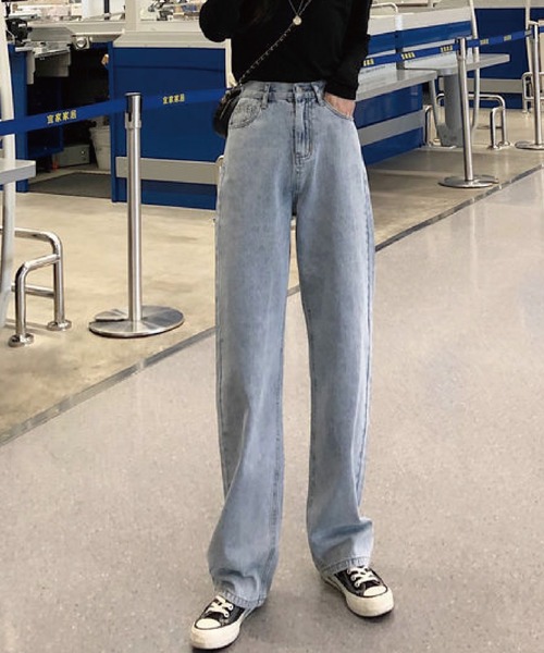 meJane（ミージェーン）の「レースアップバックシャン デニムパンツ