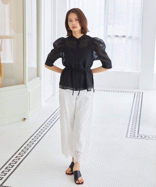 Rewde（ルゥデ）の「【雑誌掲載】コットン刺繍レースフレアパンツ（1R12-03066）（その他パンツ・レディース・ホワイト/ブラック・S/M）」の5枚目の写真