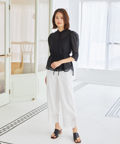 Rewde（ルゥデ）の「【雑誌掲載】コットン刺繍レースフレアパンツ（1R12-03066）（その他パンツ・レディース・ホワイト/ブラック・S/M）」の19枚目の写真