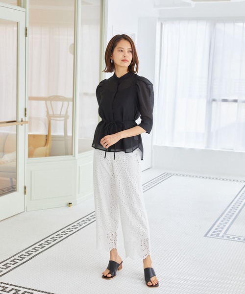 Rewde（ルゥデ）の「【雑誌掲載】コットン刺繍レースフレアパンツ（1R12-03066）（その他パンツ・レディース・ホワイト/ブラック・S/M）」の12枚目の写真