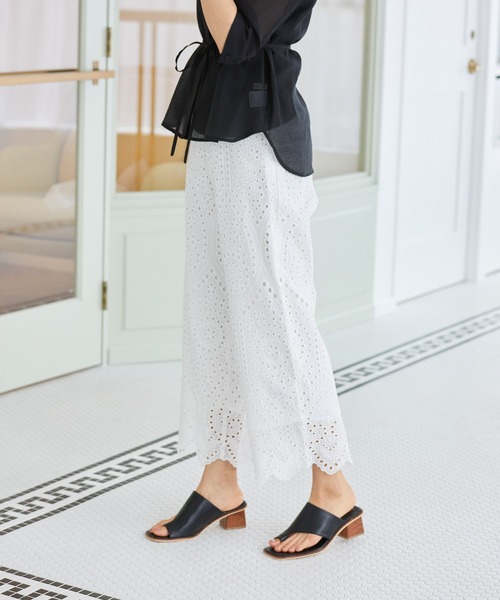 Rewde（ルゥデ）の「【雑誌掲載】コットン刺繍レースフレアパンツ（1R12-03066）（その他パンツ・レディース・ホワイト/ブラック・S/M）」の8枚目の写真