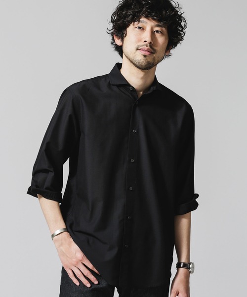 NANO universe（ナノユニバース）の「FLOW LINEN SORONA レギュラーシャツ 7分袖（シャツ/ブラウス・メンズ・ブラック/サックスブルー/ホワイト・M/L/S/XL）」の10枚目の写真