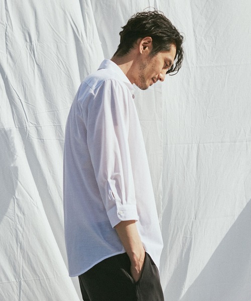 NANO universe（ナノユニバース）の「FLOW LINEN SORONA レギュラーシャツ 7分袖（シャツ/ブラウス・メンズ・ブラック/サックスブルー/ホワイト・M/L/S/XL）」の22枚目の写真