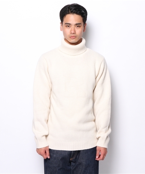 R.NEWBOLD（アールニューボールド）の「TURTLENECK KNIT/245401 4A407（ニット/セーター・メンズ・ホワイト/ネイビー/イエロー系その他・MEDIUM/X-LARGE/LARGE）」の17枚目の写真