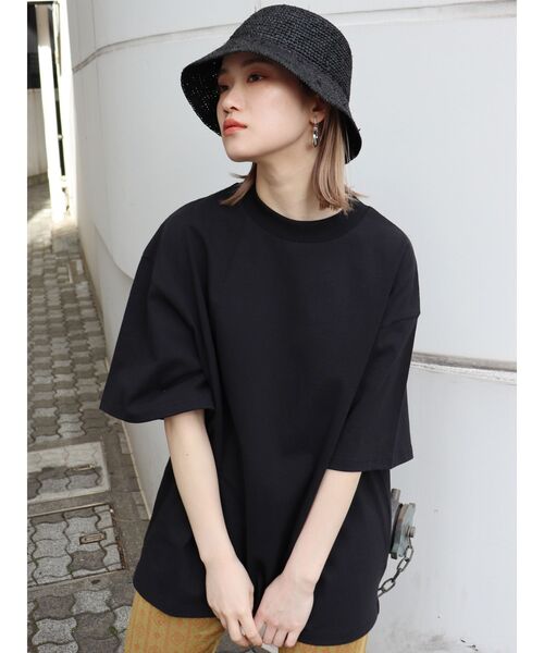 MURUA(ムルーア)の「USコットンルーズTee(Tシャツ/カットソー・レディース・ホワイト/ブラック/ダークグレー/モカ・FREE)」の3枚目の写真