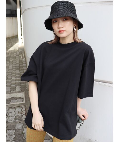 MURUA(ムルーア)の「USコットンルーズTee(Tシャツ/カットソー・レディース・ホワイト/ブラック/ダークグレー/モカ・FREE)」の6枚目の写真