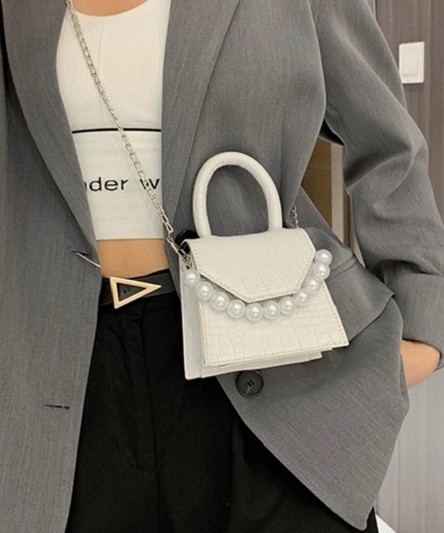 Donnaruma（ドンナルンマ）の「UNWKND / パールミニトートバッグ（ショルダーバッグ・レディース・ホワイト・FREE）」の4枚目の写真