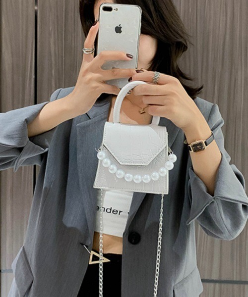 Donnaruma（ドンナルンマ）の「UNWKND / パールミニトートバッグ（ショルダーバッグ・レディース・ホワイト・FREE）」の2枚目の写真