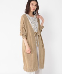 7ゲージ2WAYリボンロングカーディガン