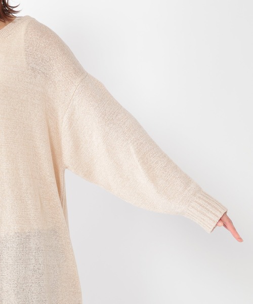 studio CLIP（スタディオクリップ）の「7ゲージ2WAYリボンロングカーディガン（カーディガン/ボレロ・レディース・ベージュ/アイボリー・FREE）」の6枚目の写真