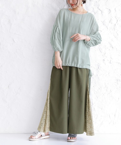 osharewalker（オシャレウォーカー）の「【廃盤】『リボンデザインコットンブラウス』（シャツ/ブラウス・レディース・ミント/オフホワイト/ブラック/ピンク・FREE）」の6枚目の写真