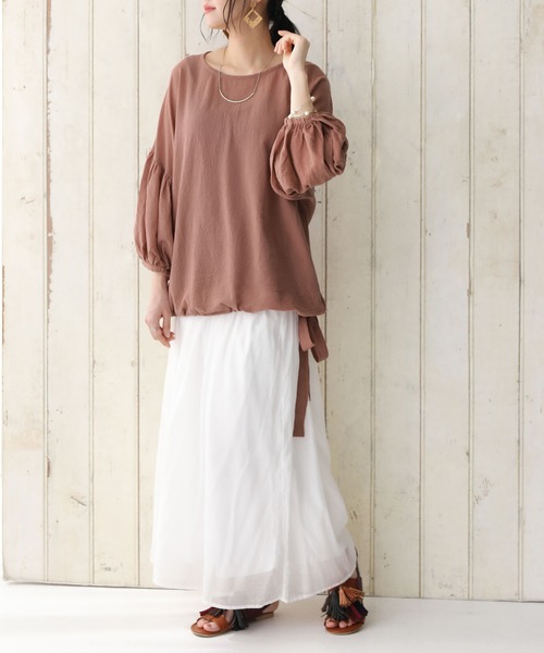 osharewalker（オシャレウォーカー）の「【廃盤】『リボンデザインコットンブラウス』（シャツ/ブラウス・レディース・ミント/オフホワイト/ブラック/ピンク・FREE）」の10枚目の写真