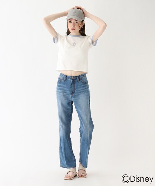 AG by aquagirl(エージーバイアクアガール)の「◆『美女と野獣』バイカラーミニTシャツ 限定アイテム(Tシャツ/カットソー・レディース・ブルー系9/イエロー系4・38/36)」の5枚目の写真