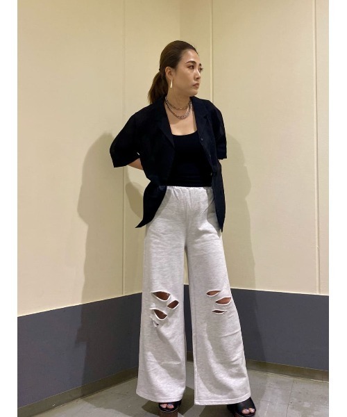 EGOIST（エゴイスト）の「光沢シアー半袖シャツ（シャツ/ブラウス・レディース・ホワイト/ブラック/ライトブラウン・FREE）」の18枚目の写真