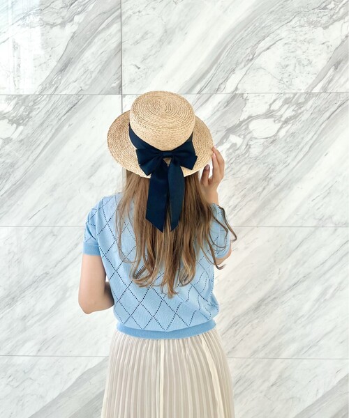 GRANDEDGE（グランドエッジ）の「足長リボンカンカン帽子（ハット・レディース・アイボリー系2/ブラック系2・99）」の17枚目の写真